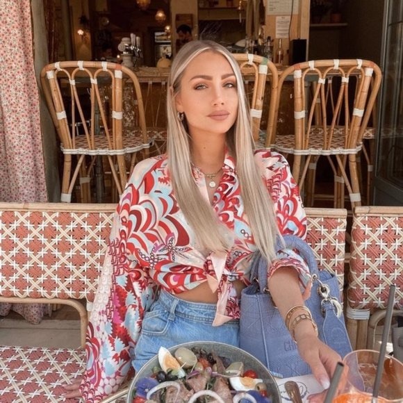 Zara Floral Printed Satin Shirt size M - Picture 5 of 5